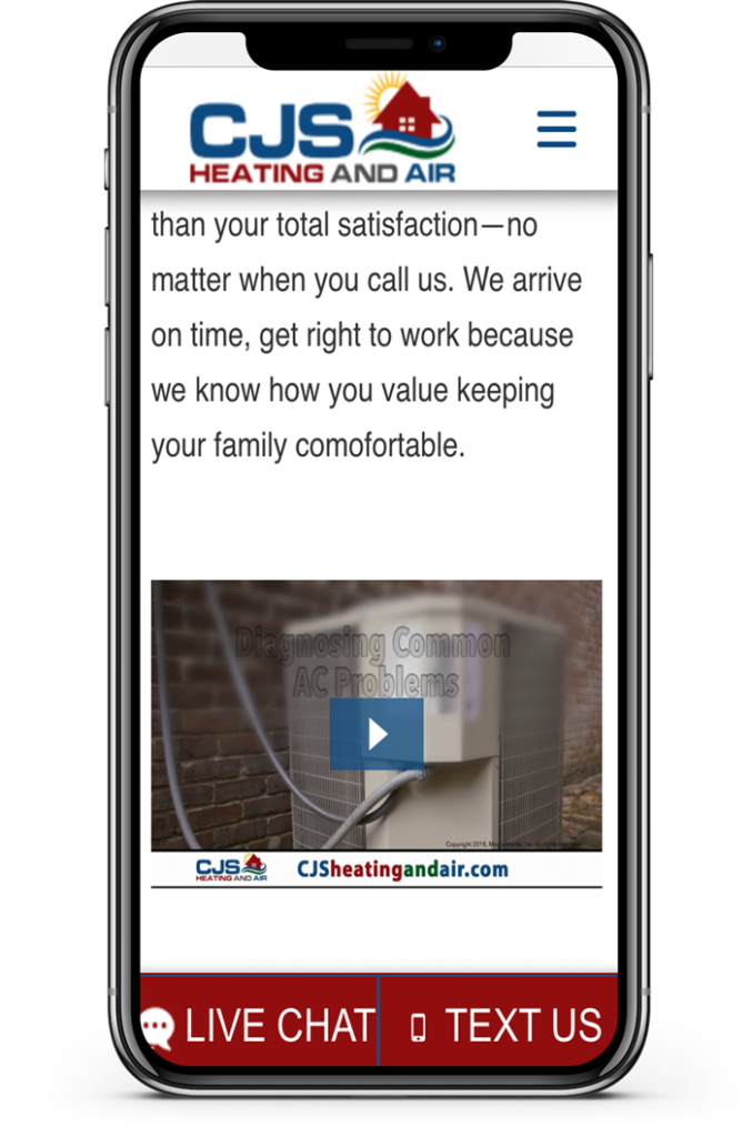 Mobile Friendly HVAC Chat